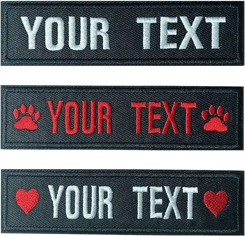 Brillina Parche de Nombre Personalizable para Chaqueta de Moto Personalizada, Etiqueta de Nombre de Moral Táctica Militar para Ropa Mochilas de Arnés de Perro/10x2,54 Cm/12,7x3,2 cm  