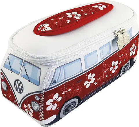 BRISA VW Collection - Volkswagen Furgoneta Hippie Bus T1 Van Bolsa Universal de Neopreno, Neceser, Bolso de Maquillaje-Cosméticos-Aseo, Estuche de Lápices, Caja de Almuerzo, Equipaje  