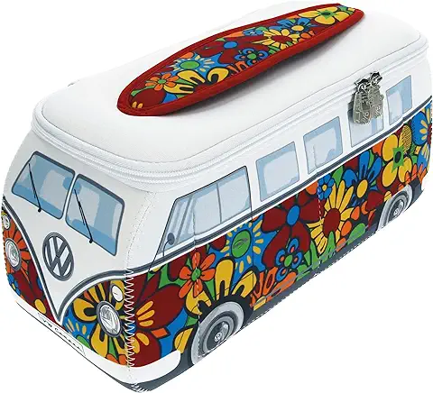 BRISA VW Collection - Volkswagen Furgoneta Hippie Bus T1 Van Bolsa Universal de Neopreno, Neceser, Bolso de Maquillaje-Cosméticos-Aseo, Estuche de Lápices, Caja de Almuerzo, Equipaje  