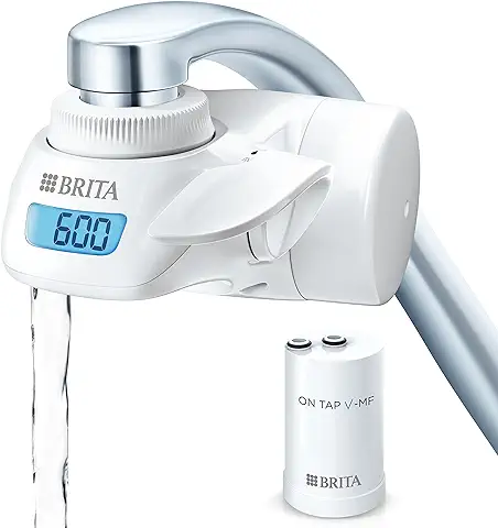 BRITA ON TAP Pro V-MF Sistema de Filtración de Agua, Incl. 1 Cartucho Filtrante (600L) - para agua 99,99% Libre de Bacterias y Sostenible con una Tecnologia de Filtración para un Excelente Sabor  