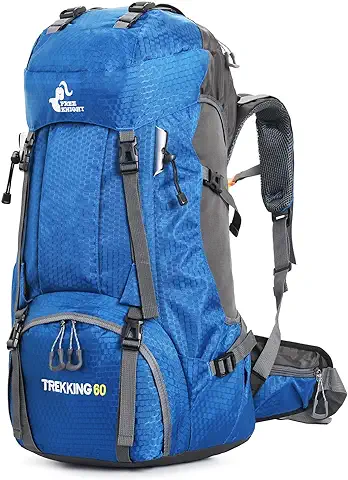 Bseash Mochila de Senderismo Ligera Impermeable de 60L con Cubierta de Lluvia, Mochila Deportiva al aire Libre para Escalada Acampar y Turismo  