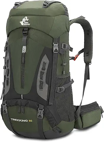 Bseash Mochila de Senderismo Ligera Impermeable de 60L con Cubierta de Lluvia, Mochila Deportiva al aire Libre para Escalada Acampar y Turismo  