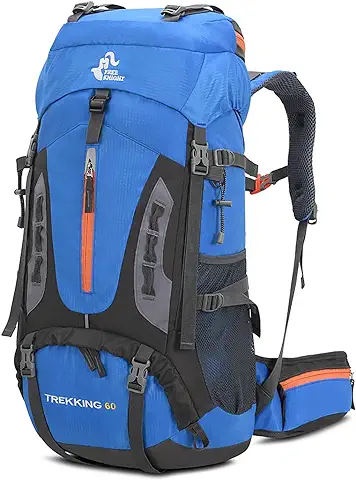 Bseash Mochila de Senderismo Ligera Impermeable de 60L con Cubierta de Lluvia, Mochila Deportiva al aire Libre para Escalada Acampar y Turismo  