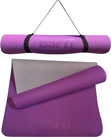 BSFIT® Esterilla Deporte, Yoga, Pilates, Colchonetas Ejercicios. Es Ideal para Realizar Deporte en Casa, yoga mat, Esterilla yoga Antideslizante, TPE Ecologico  