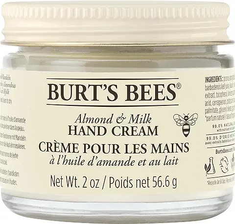 Burt's Bees Crema de Manos de Almendras y Leche, para Manos muy Secas, Hidratante de Manos con Aceite de Almendras Dulces y cera de Abejas, 56.6 Gramos  