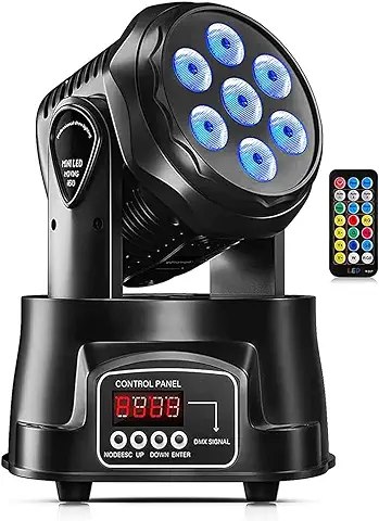 Cabeza Móvil, ZonQoonz 70W LED 4 en 1 DJ Party Light Disco Stage Light DMX512 con Luces RGBW para Eventos en Vivo, Bares, Karaoke, Fiestas en Casa, Bodas, Navidad, Halloween  