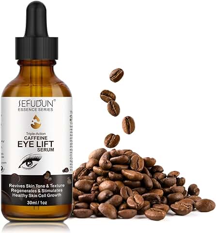 Caffeine Eye Serum, con EGCG, ácido Hialurónico, Suero para Levantar los ojos con Cafeína - Reduce la Hinchazón, las Ojeras, las Arrugas y las Líneas Finas - 1 oz / 30 ml  