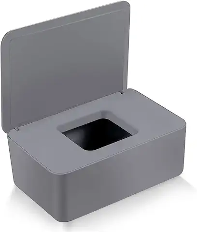 Caja para Toallitas Húmedas,Caja De Servilletas,Dispensador de Toallitas de Pañal Caja,Bebé Caso Titular Caja,Pañales de Bebé Mojado Tejido Caja (gris)  