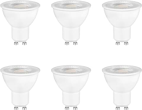 Caldarax Paquete de 6 Bombillas LED GU10, 5 Vatios (Equivalente a 50 Vatios), Blanco Neutro 4000K, 500 Lúmenes, Foco MR16 230V, Bombillas de Bajo Consumo, 120° Ángulo de Haz, No Regulable  