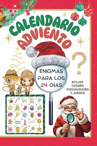 Calendario de Adviento de Enigmas, Acertijos y Retos y Juegos de Lógica. Enigmas para los 24 Días. Incluye Manualidades y Juegos: Un Libro para ... Retos. Calendario Adviento Desafíos.  