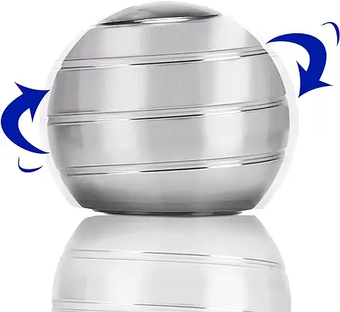 CaLeQi Escritorio Cinético Juguete Oficina Metal Spinner Ball Giroscopio con Ilusión óptica para Aliviar el Estrés Inspirar Creatividad Interior (Plata)  