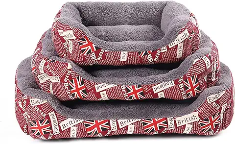 Camas para Perros Pequeños, Medianos y Grandes, cama Rectangular para Dormir, cama Lavable para Perro, Color Rojo, Tamaño S  