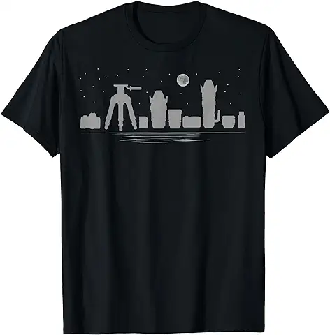 Camera Skyline, Objetivos, Equipo Fotográfico, Fotografía Camiseta  