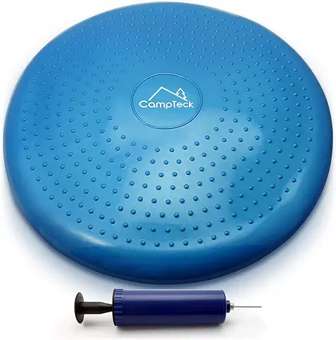 CampTeck U6765 Cojin Equilibrio Disco Vestibular Inflable con Bomba Mejorado de Mano para el Entrenamiento del Balance, Agilidad, Gimnasio, Yoga, Sentada Cómoda etc - Azul, 32cm  