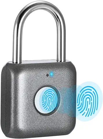 Candado con Huella Dactilar ELinkSmart Smart Locker Lock Cerradura sin Llave con Huella Digital para Armario de Gimnasio, Armario de Escuela (gris)  