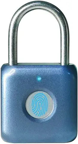 Candado con Huella Dactilar ELinkSmart Smart Locker Lock Cerradura sin Llave con Huella Digital para Armario de Gimnasio, Armario de Escuela (azul)  