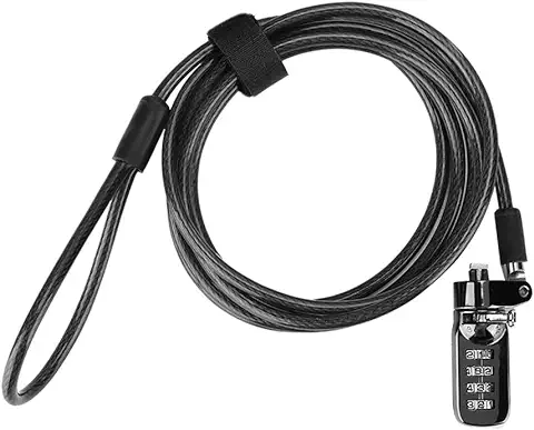 Candados de Computadora Cerradura Combinación de Cable Seguridad - Antirrobo Cerradura sin Llave Contraseña 4 Dígitos para Computadora Portátil, Mochila, Tabletas - Longitud de 1,8 m  