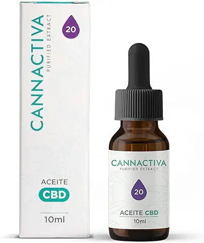 Cannactiva - Aceite de CBD - 10 ml - Purificado al 20% - A Base de Semillas de Cáñamo Orgánico - Uso Tópico - Full Spectrum - Favorece la Relajación y el Descanso - Aroma Neutro  