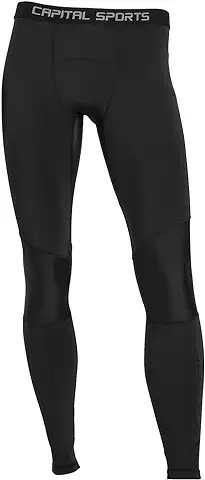 CAPITAL SPORTS Beforce - Pantalones de Compresión Deportivos, Hombre, Regulan Temperatura Corporal, Tecnología Dehydr8, Nivel Compresión Medio, Malla Refuerzo Entrepierna y Rodillas  