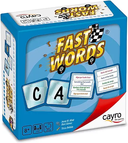 Cayro - Fast Words, Juego De Mesa - Divertido Y Educativo - para Todas Las Edades - Fácil De Jugar En Familia - Desarrolla La Creatividad - Incluye 110 Tarjetas con Palabras - Desafía Tu Vocabulario  