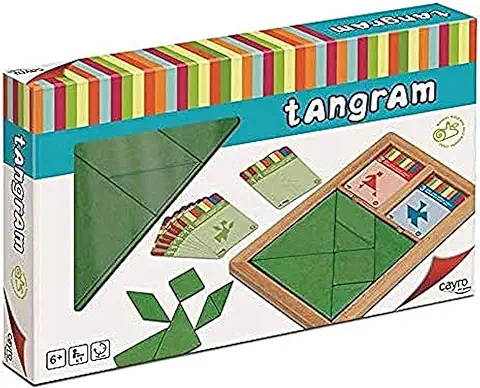 Cayro - Kids Tangram Madera - Juego Educativo 6 Años - Juego de Ingenio - Desarrollo de Habilidades Cognitivas - Piezas de Madera Fomenta la Creatividad  