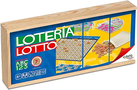 Cayro - Lotería De Madera 48 Cartones - 32 X 15 X 5 Cm - Juego De Mesa Educativo - Ideal para Toda La Familia  