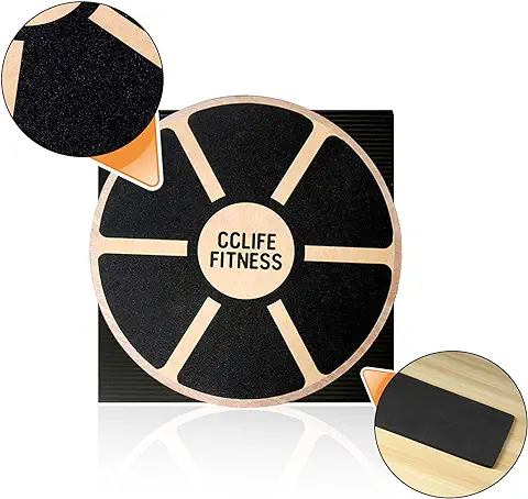 CCLIFE ZERRO Plataforma de Equilibrio Profesional de Madera para Ejercicio Físico Tabla de Equilibrio de Madera o Plastico, Plataforma de Equilibrio con Asas  