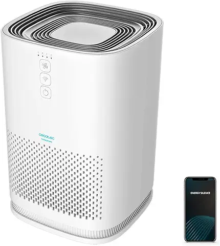 Cecotec Purificador de Aire TotalPure 1500 Connected. 26W, 100 CADR, 3 Etapas de Filtrado, Control por Wi-fi, 2 Modos de Funcionamiento, Sensor PM 2,5, Cobertura 40 m3  