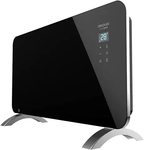 Cecotec Radiador Eléctrico Bajo Consumo Ready Warm 6720 Crystal Connection. Wifi, 1500 W, Termostato Regulable, Temporizador, Soporte de Pie, Protección Sobrecalentamiento, Negro, 13 x 80.5 x 47 cm  