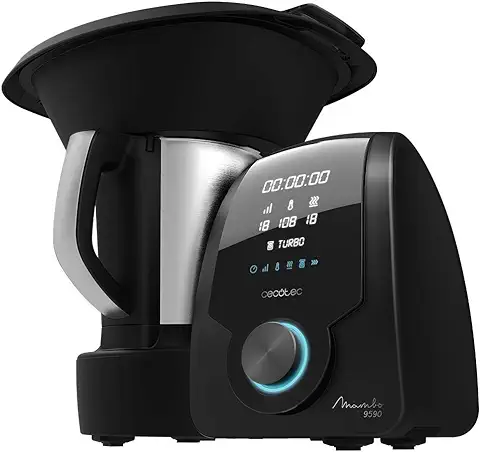 Cecotec Robot de Cocina Multifunción Mambo 9590. 1700 W, 30 Funciones, Cuchara MamboMix, Jarra Habana y Jarra de Acero Inoxidable de 3.3 L, Apta para Lavavajillas, Báscula Incorporada, Recetario  