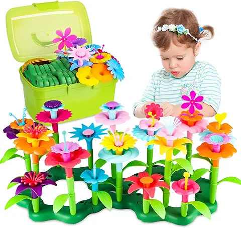 CENOVE Juguetes de Construcción para Jardín de Flores, DIY Ramo de Arreglo Floral Juegos Cumpleaños Regalo para Niñas de 3 4 5 6 Años (130 PCS)  