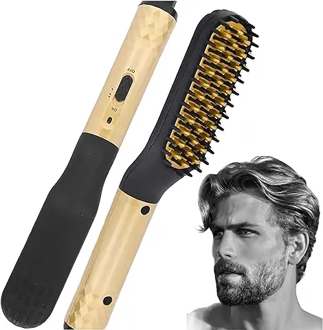 Cepillo Alisador Barba y Pelo Multifuncional para Hombre y Mujer - Peine Alisador de Cabello Eléctrico con Temperatura Regulable - Peine para Alisar Pelo y Barba  