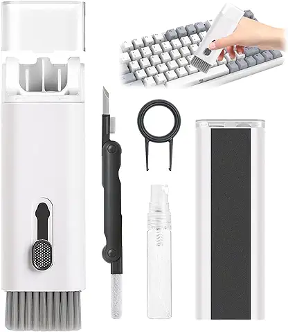 Cepillo de Limpiador Teclado, 7 en 1 Kit Limpieza PC Multifuncional, Kit de Limpieza de Teclado con Cepillo, Keyboard Cleaning Brush Kit con Extractor de Teclas, para Laptop, Teléfonos, Teclado  