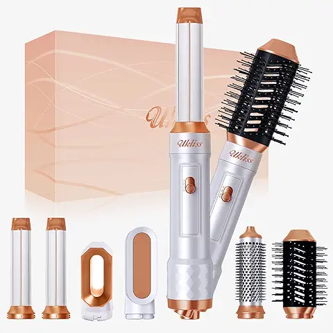 Cepillo Secador De Pelo, Air Styler set 6 en 1 Cepillo Secador, Thermal Brush, Cepillo Alisador, Cepillo Secador, Rizador De Pelo. Moldeador Pelo With Riza, Alisa, Da Volumen, Alisa y Seca.…  