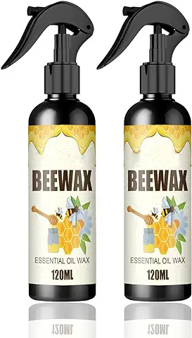 Cera de Abejas Natural Micromolecularizada en Spray 120ml, cera de Abejas en Spray para Pulir y Limpiar Muebles, cera de Abejas Multiusos para Renovar el Suelo de los Muebles de Madera (2 Piezas)  