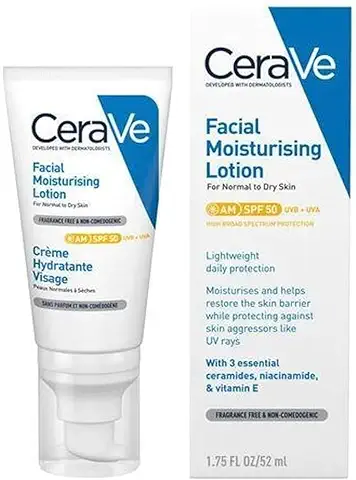 CERAVE | Loción Hidratante de Rostro con SPF50  