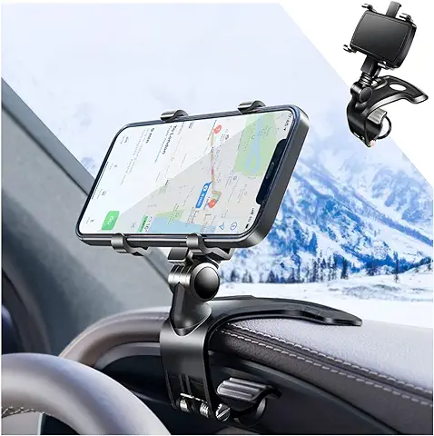 CGEAMDY GPS Soportes Móvil Coche, Universal Soporte para Teléfono Salpicadero de Coche para Smartphones de 4 a 7 Pulgadas, Soporte para Teléfono para Automóvil Ajustable y Giratorio de 1400°  