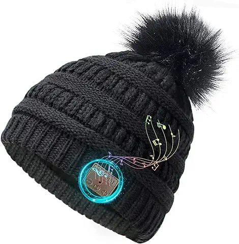 ChenFec Beanie Hat con Bluetooth V5.0, Recargable e Inalámbrico, Gorro de Invierno para Correr con Altavoces, Auriculares y Micrófono, únicos para Hombres, Adolescentes y Niños.  