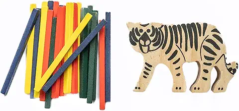 Chinchilla® Tricky Tiger | Tigre de Madera | 24 Varillas en 4 Incluye Instrucciones de Juego (Idioma Español no Garantizado) | Promueve la Destreza y la Diversión de Apilamiento  