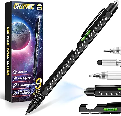 Chipate Regalos Originales para Hombre, Bolígrafo Multifuncion 9 en 1 - Regalos para Hombre, Gadgets Tecnologicos Regalos para Hombre, Regalo Originales para Padres/Hombre/Mujer/Amiga/Madres  