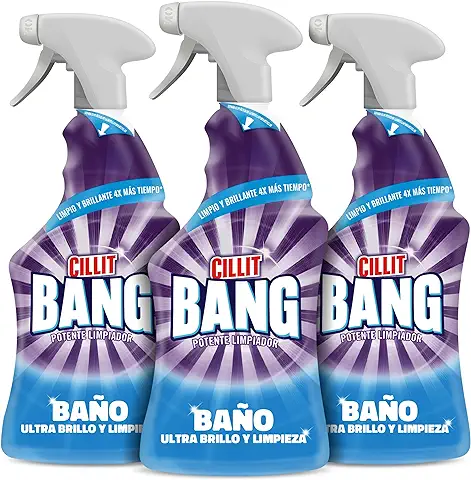 Cillit Bang Baño Ultra Brillo, Potente Limpiador para el Baño, Formato Spray - Pack de 3 x 750 ml, Total 2.25 L  