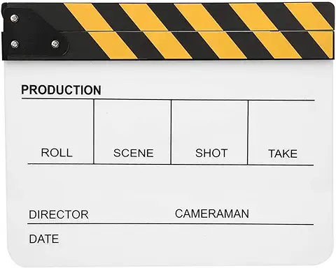 Claqueta de Película 30x25 CM Claqueta de Película Acrílica Director Profesional Acción Clap Herramienta de Fotografía de Película Adecuado para Juegos de Roles Edición Producción de Video(#2)  