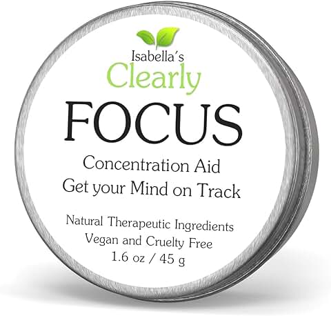 Clearly FOCUS, Potenciador Cerebral para la Concentración, Memoria, Claridad Mental y Rendimiento | Aromaterapia Revitalizante con Aceites Esenciales para el Cerebro, para Adultos y Niños  