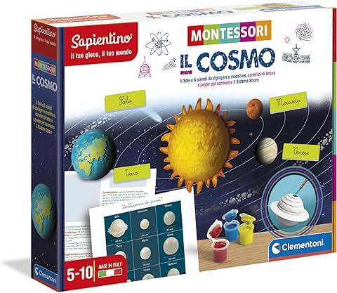 Clementoni - 16359 - Sapientino Montessori - El Cosmos - Juego Montessori 5 Años, Juego Educativo para Explorar el Sistema Solar, Desarrollo del Lenguaje - Made in Italy  