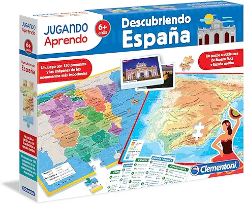 Clementoni - Descubriendo España - Juego Educativo a Partir de 6 Años, Juguete en Español (55119)  