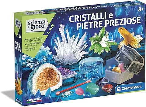 Clementoni Lab Gigantes y Piedras Preciose-Laboratorio Cristales para Niños, Experimentos Ciencia, Juego Científico 8 Años (versión en Italiano) - Made in Italy, Multicolor, 19314  