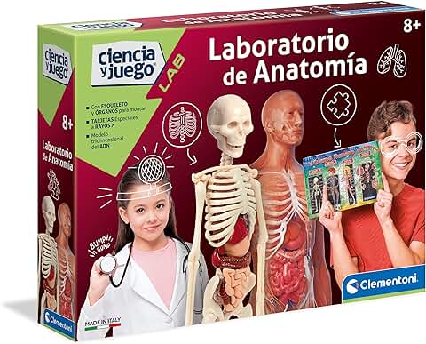 Clementoni - Laboratorio de Anatomía - Juego Científico par Aprender el Cuerpo Humano, a Partir de 8 Años, Juguete en Español (55154)  