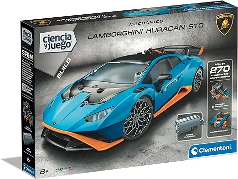 Clementoni - Laboratorio de Mecánica, Lamborghini Huracán STO, Juego para Montar Coche de Carreras, Juguete Científico Stem en Español, a Partir de 8 Años (55481)  
