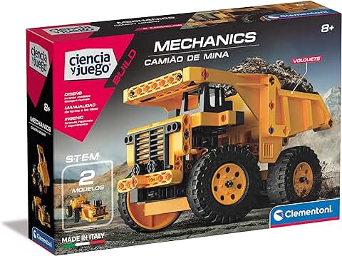 Clementoni- Mechanics Lab Set de Construcción de Camión Minero con Instrucciones en App, Multicolor (55439)  