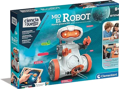 Clementoni - Mio el Robot, Nueva Generación - Robot para Montar y Jugar a Partir de 8 Años, Juguete en Español (55348)  